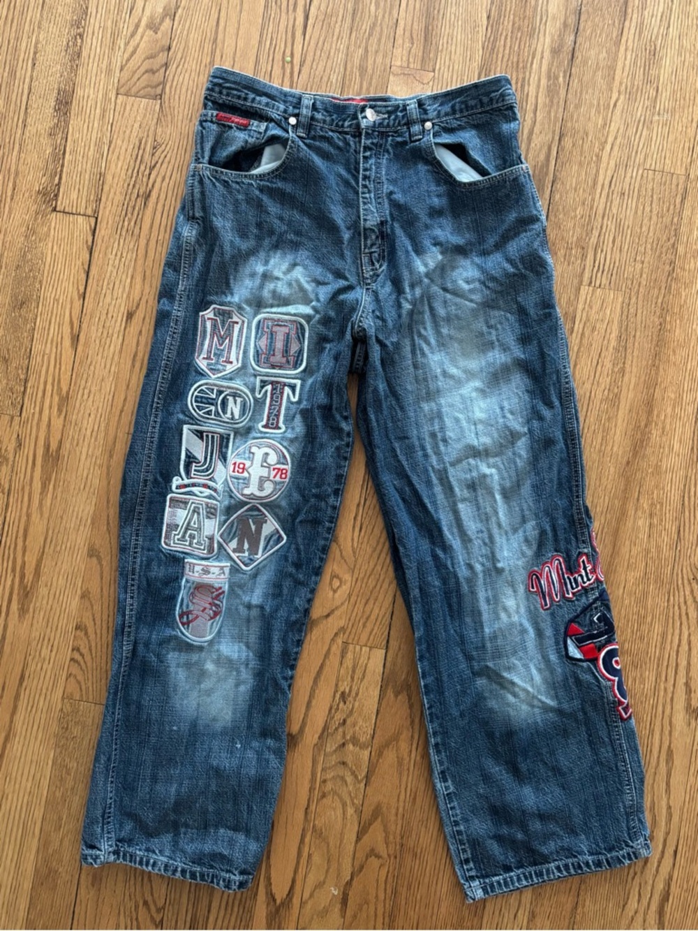 y2k mint denim jeans